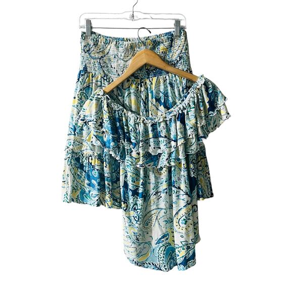 Lauren Ralph Lauren Paisley Smocked Waist Skirt Size S Small - Picture 3 of 6